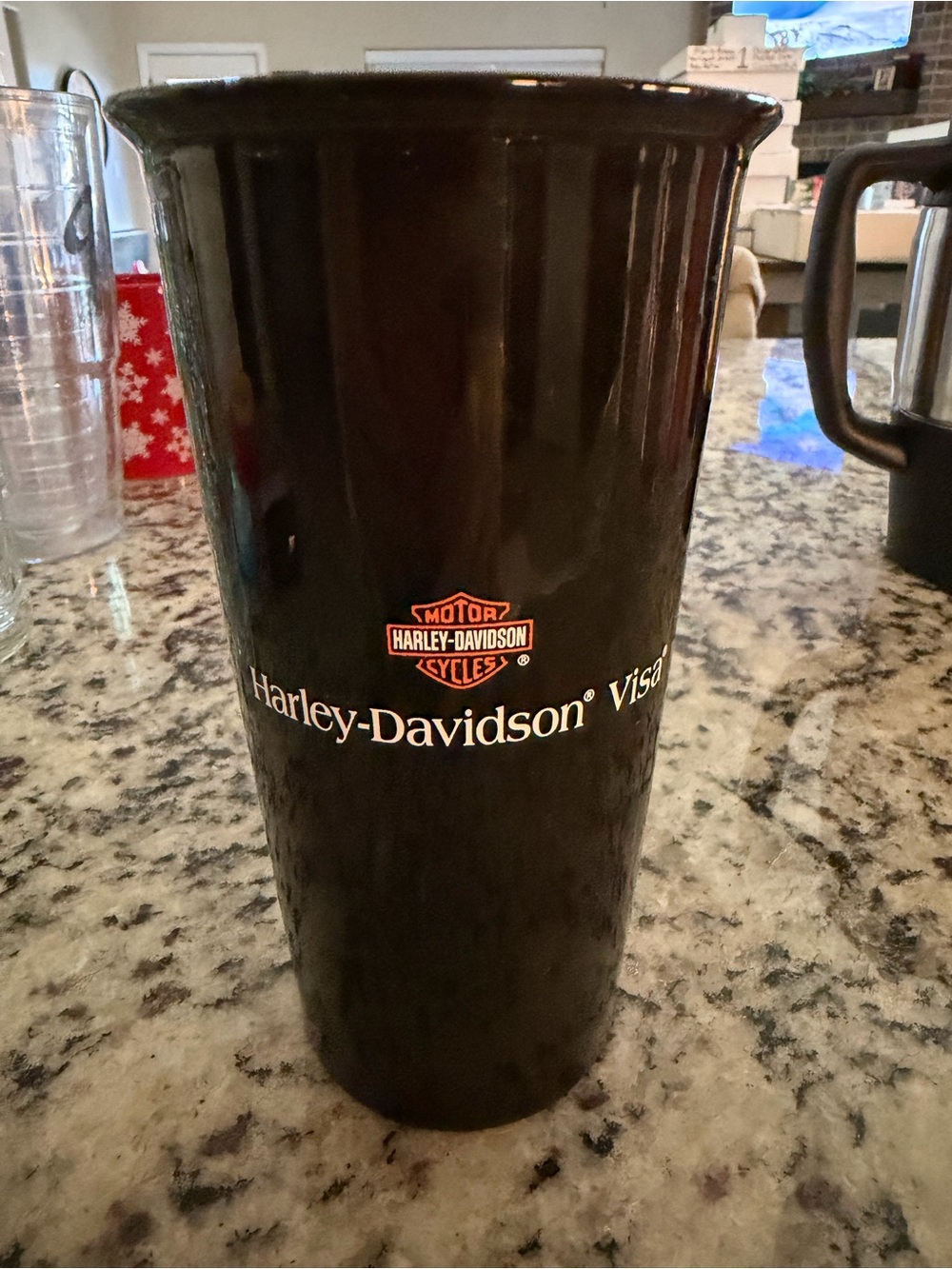 Harley-Davidson Black Ceramic Mug with Orange Logo